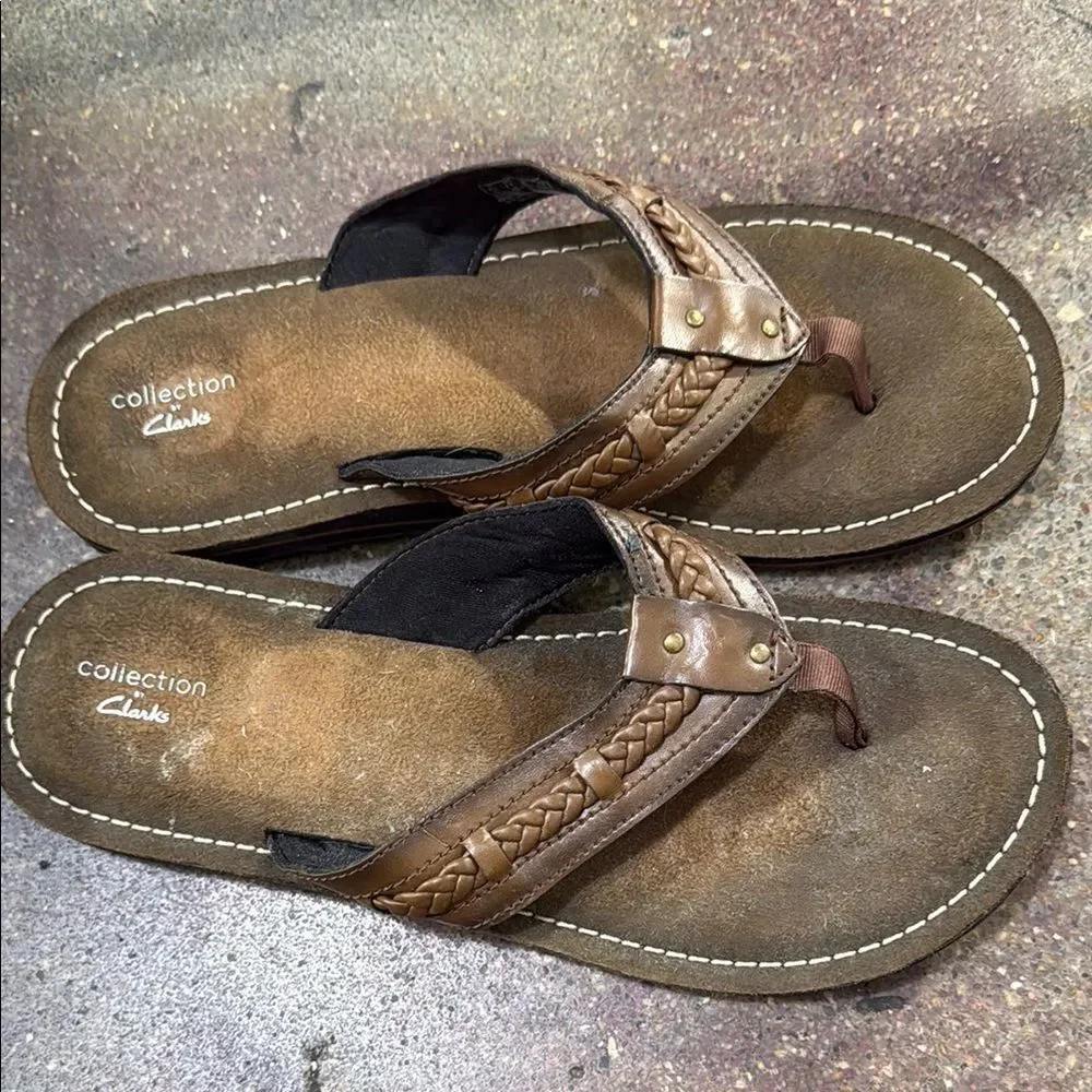 Clarks Tan Leather Sandals